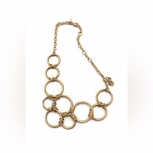 Vintage Gold Linked Circle Statement Necklace